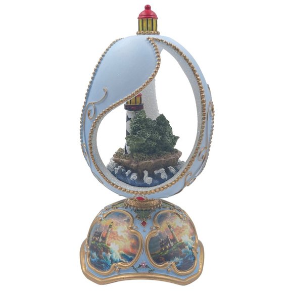 Thomas Kinkaide Lighthouse Carved Egg Figurine Music Box - Picture 5 of 13